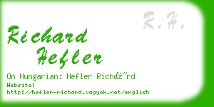 richard hefler business card